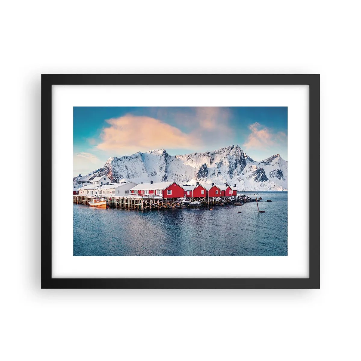 Poster in black frame - Northern Retreat - 40x30 cm