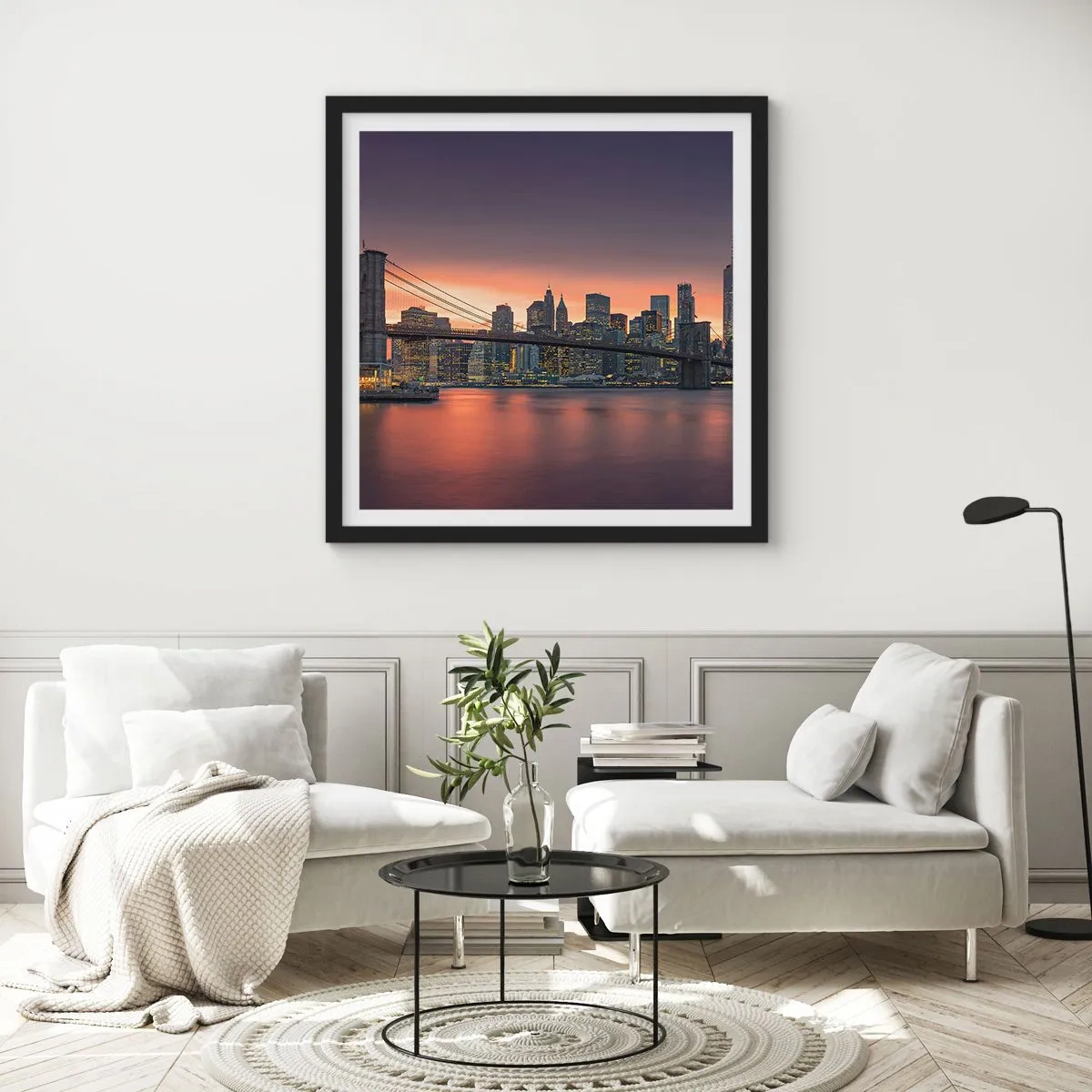 Poster in black frame - Submerged in Lilac Silence - 60x60 cm