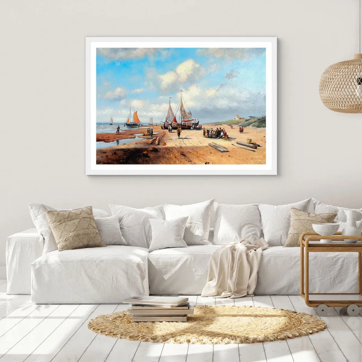 Poster in white frmae - After a Successful Catch - 91x61 cm