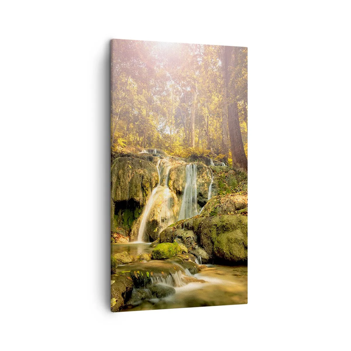 Canvas picture - Forest Cascade in Green - 45x80 cm