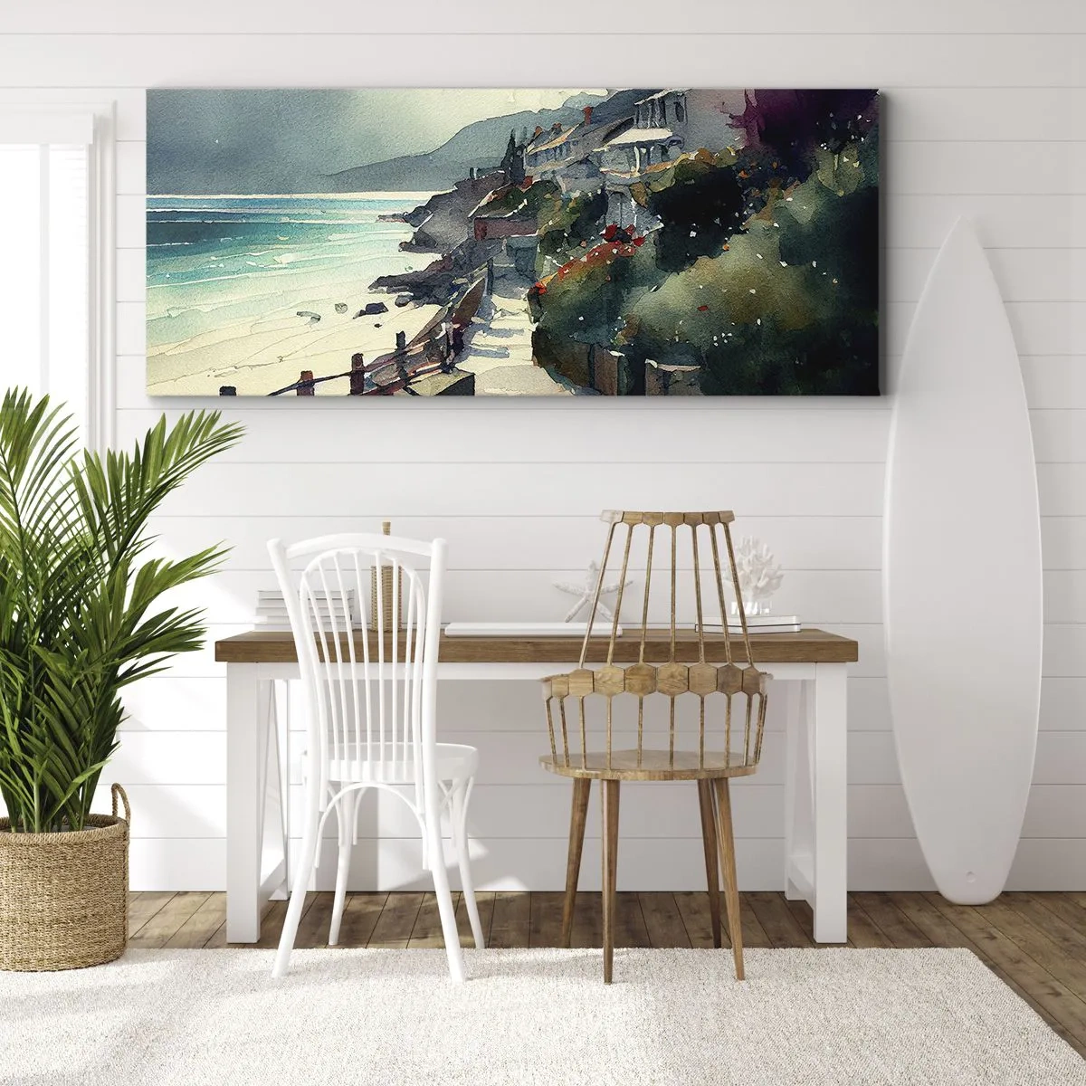 Canvas picture - Mediterranean Town - 120x50 cm