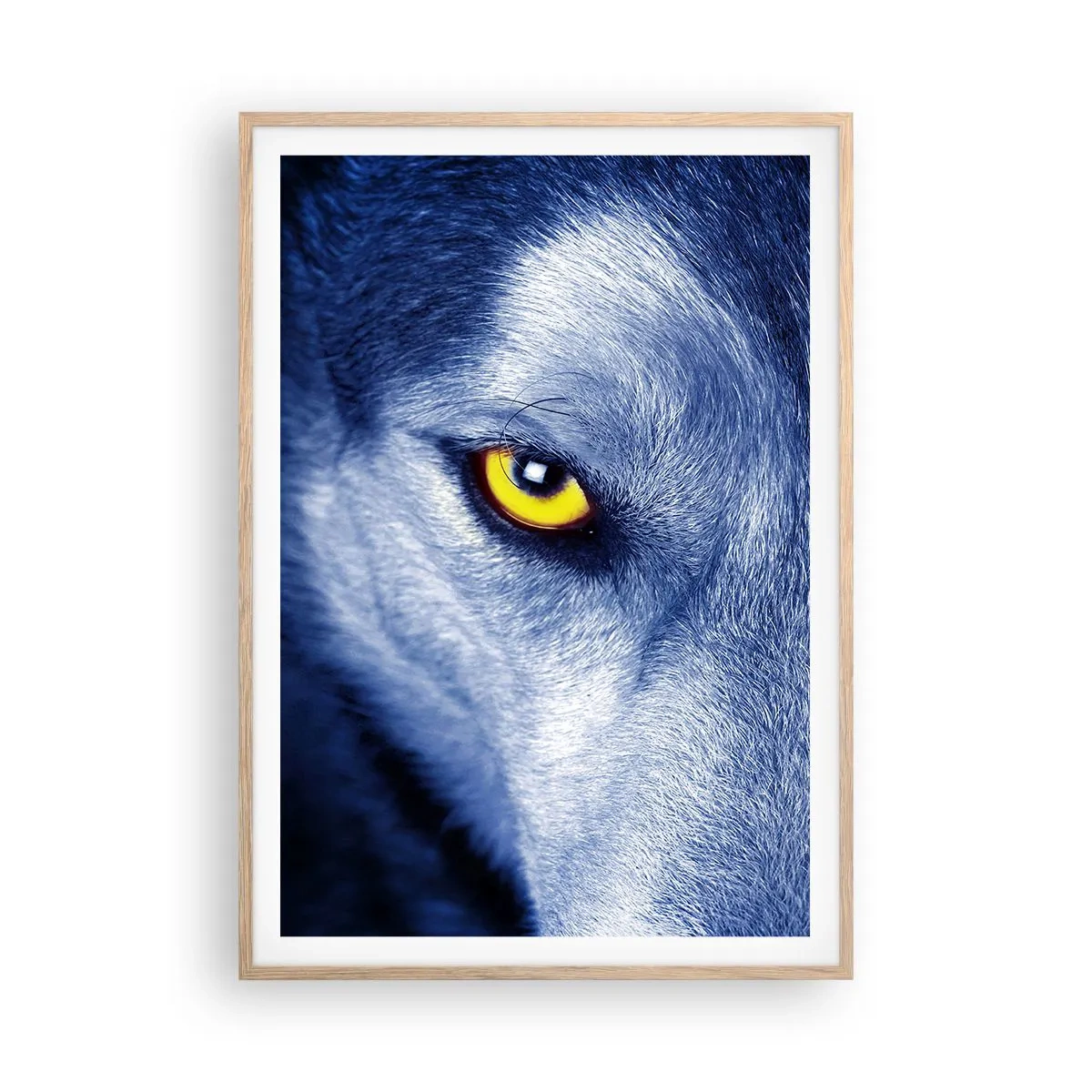 Poster in light oak frame - Mesmerising Look - 70x100 cm