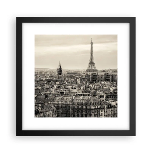 Poster in black frame - Over the Roofs of Paris - 30x30 cm