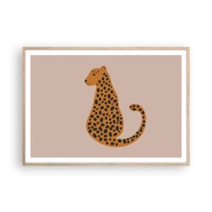 Poster in light oak frame - Leopard Print Is Fashionable - 100x70 cm