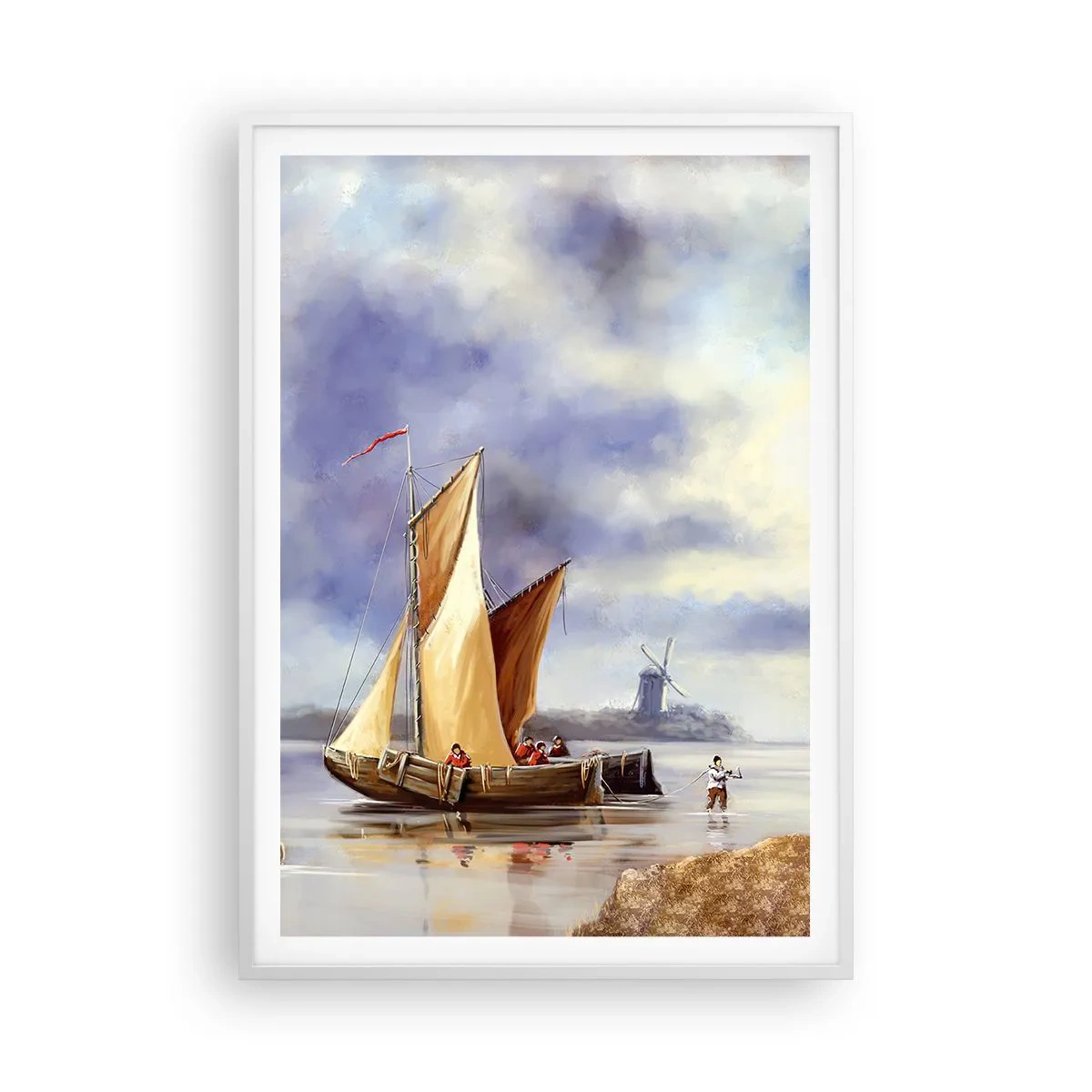 Poster in white frmae - Return of Sailors - 70x100 cm
