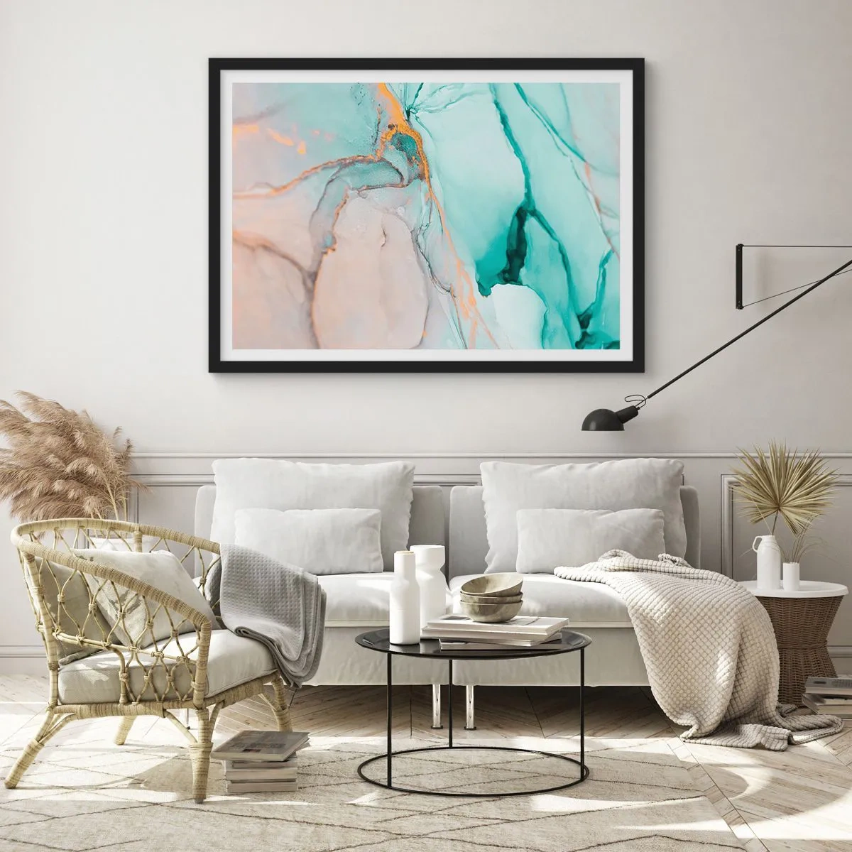 Poster in black frame - Dance of Shapes and Colours - 40x30 cm