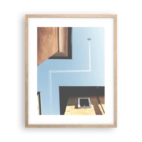 Poster in light oak frame - Above City Maze - 40x50 cm