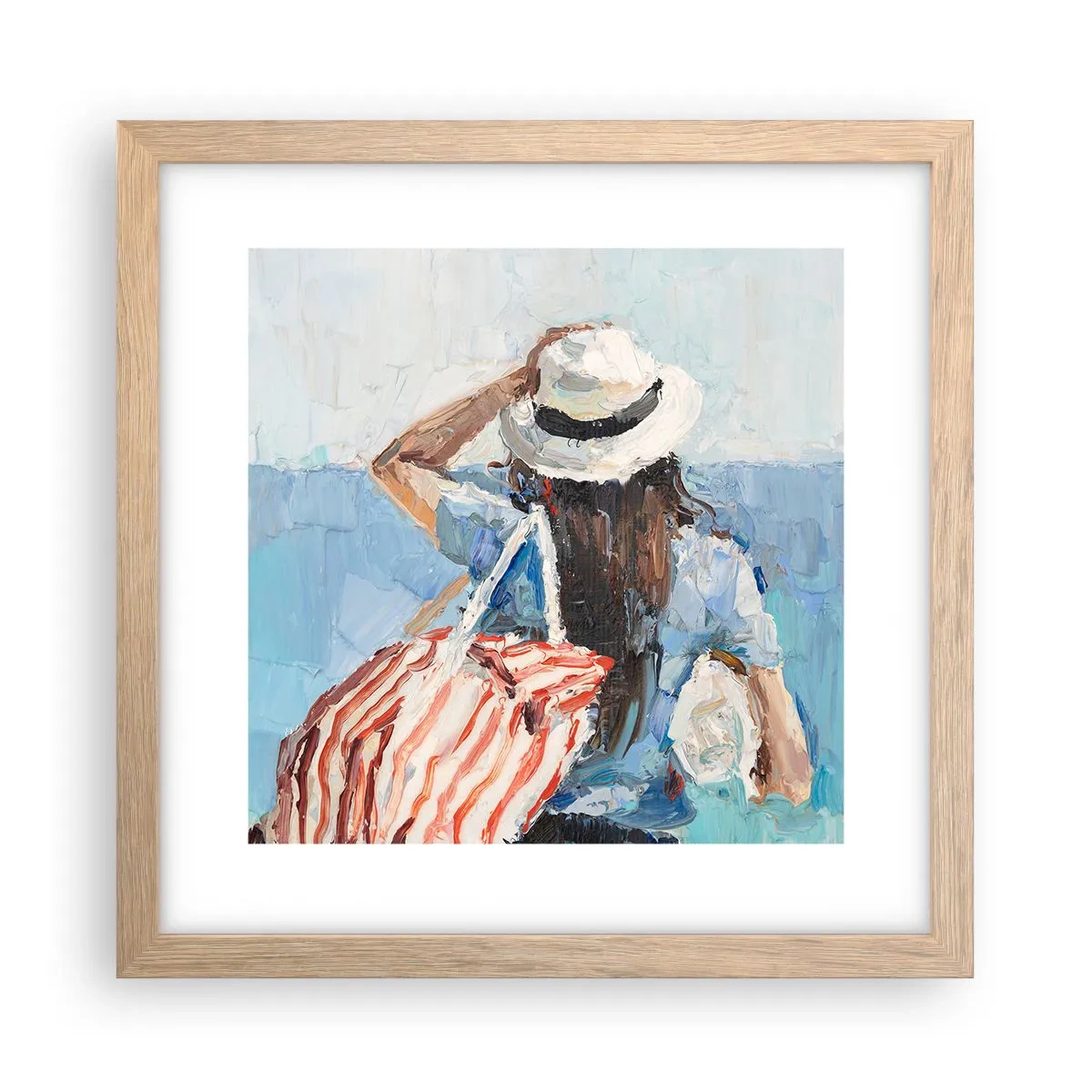 Poster in light oak frame - Welcome to Holiday - 30x30 cm