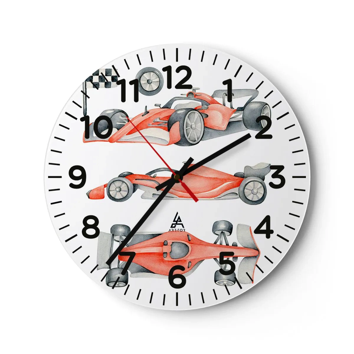 Wall clock - Clock on glass - Race for the Dreams - 40x40 cm