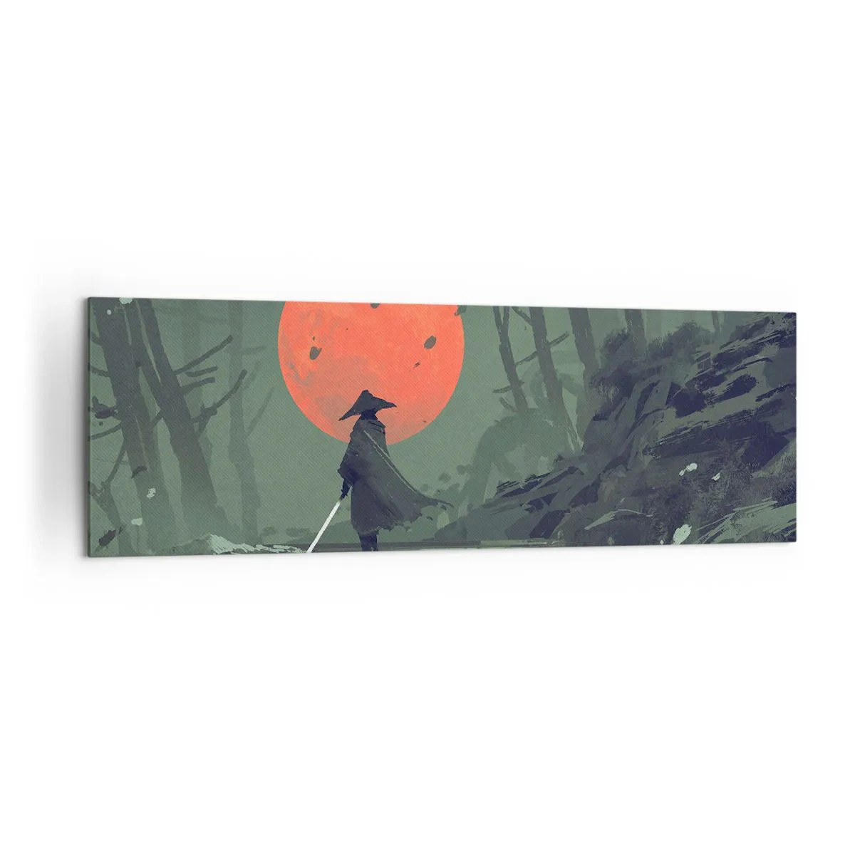 Canvas picture - Red Moon Warrior - 160x50 cm