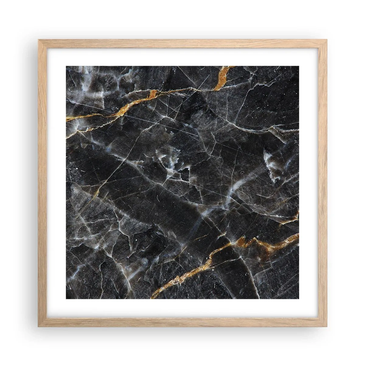 Poster in light oak frame - Interior Life of a Stone - 50x50 cm