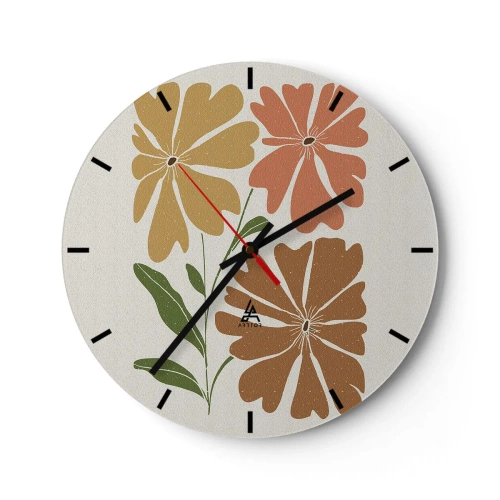 Wall clock - Clock on glass - Nature and Geometry - 40x40 cm