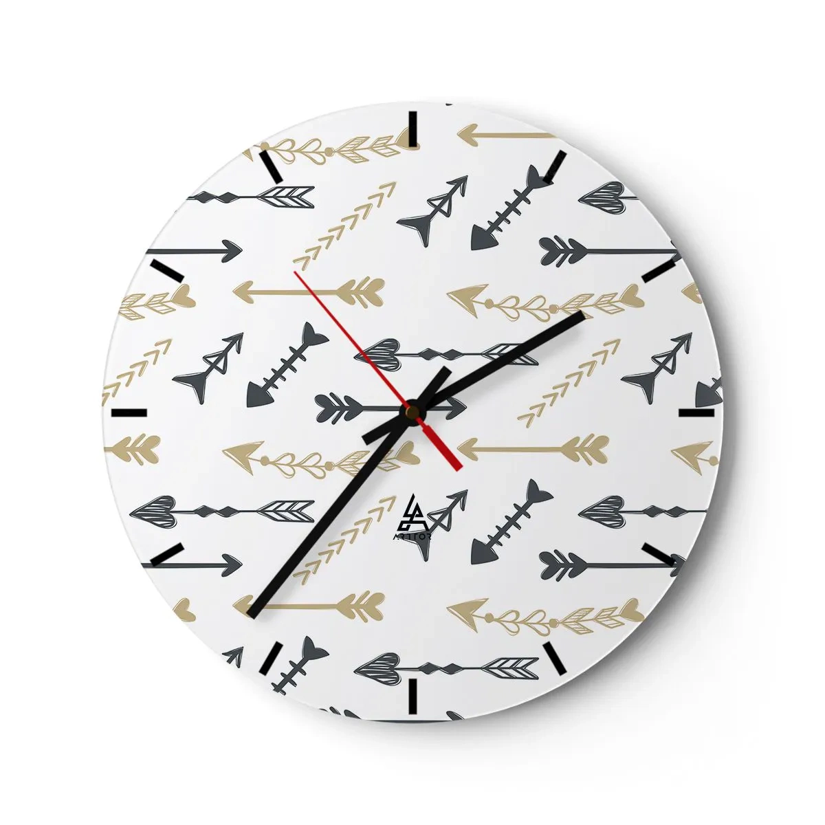 Wall clock - Clock on glass - Dream of an Archer - 40x40 cm