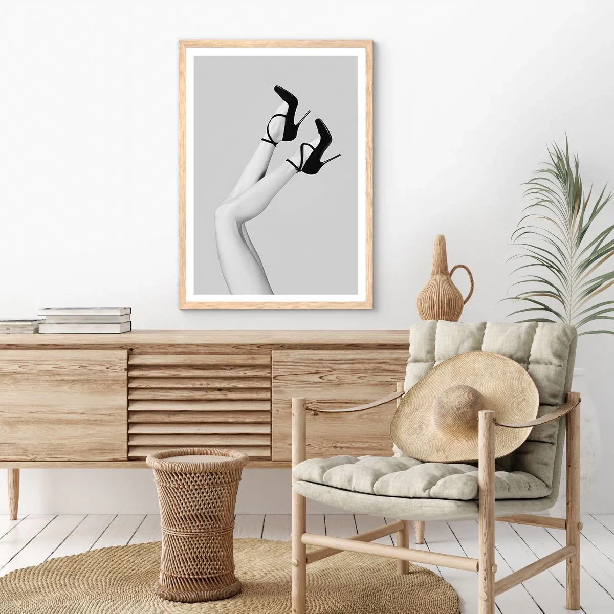 Poster in light oak frame - Upside Down - 70x100 cm
