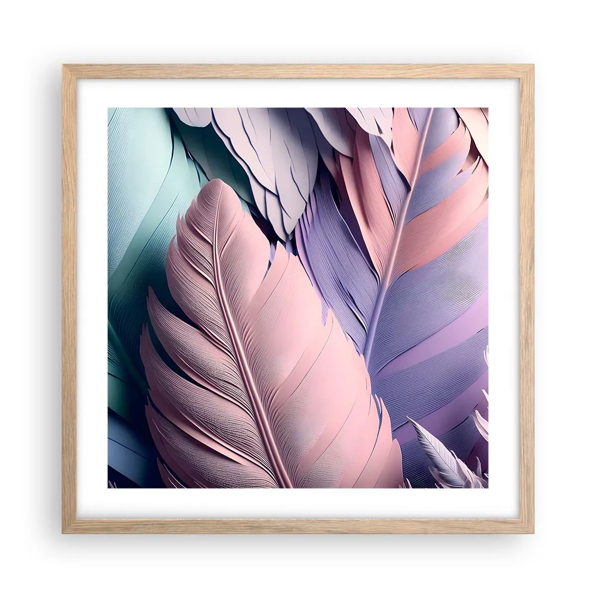 Poster in light oak frame - Birdie Chic - 50x50 cm
