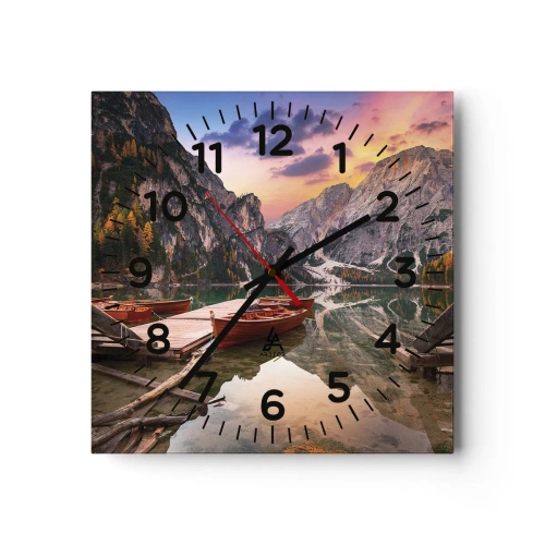 Wall clock - Clock on glass - Promise of a Day - 40x40 cm