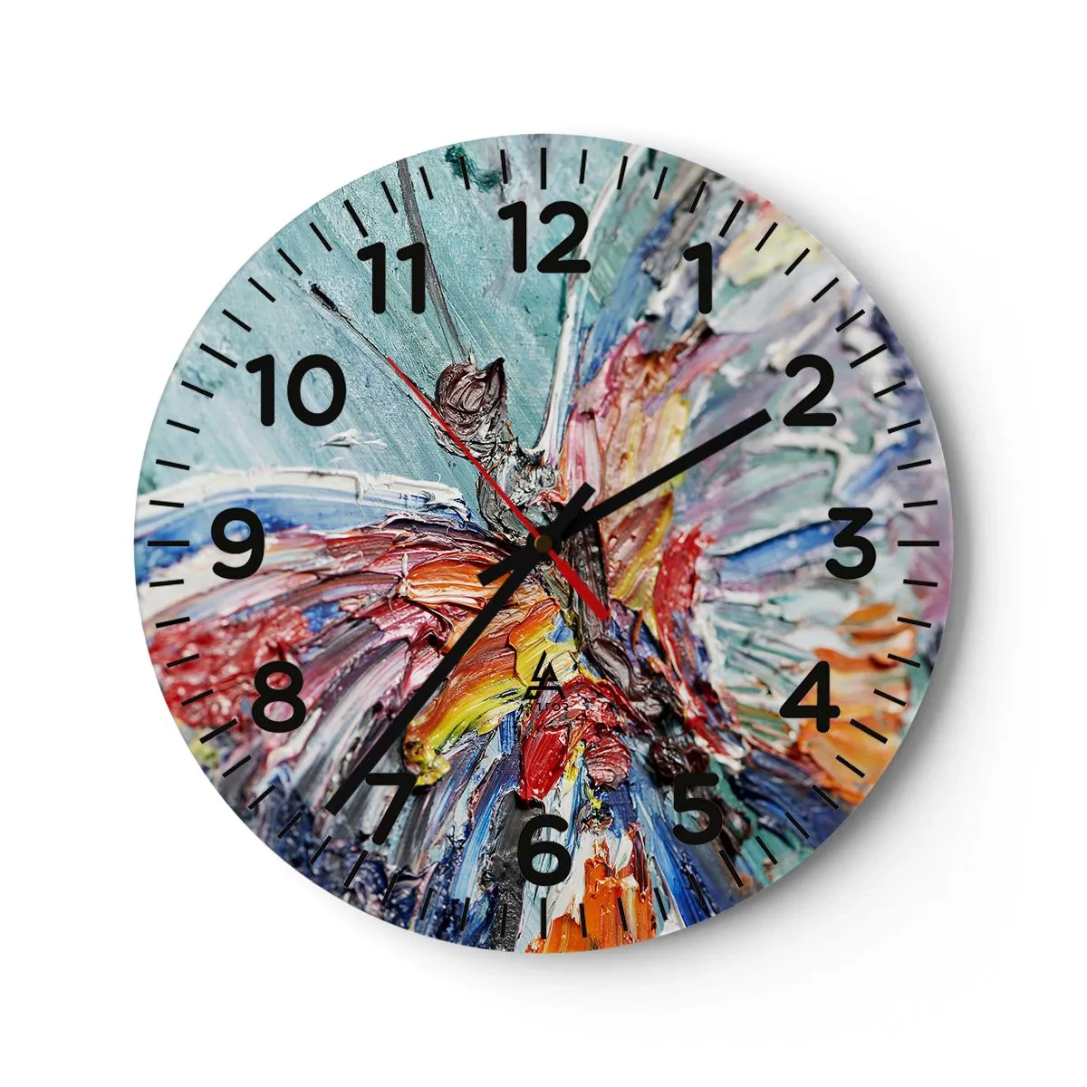 Wall clock - Clock on glass - Painted by Nature - 40x40 cm