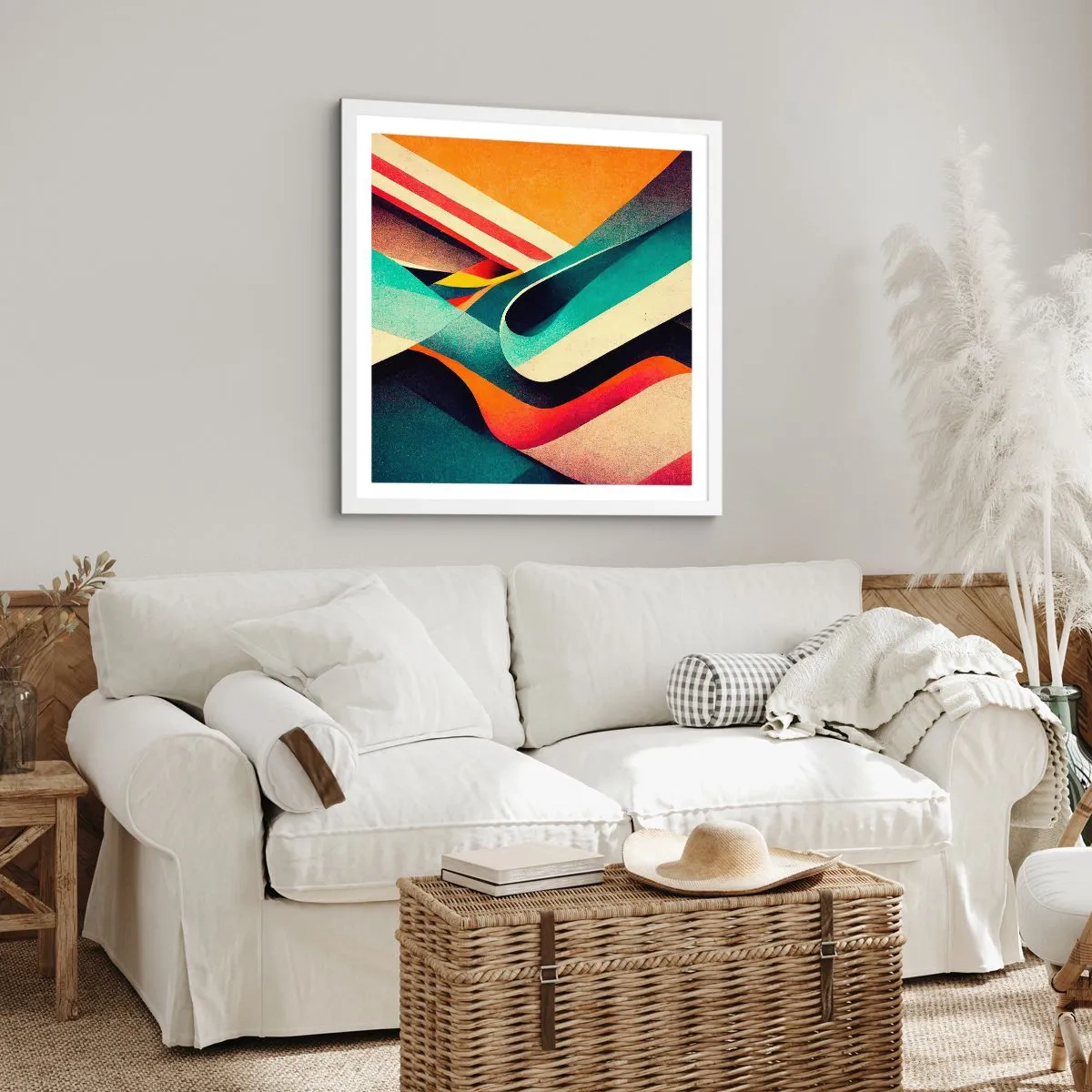 Poster in white frmae - Intense Composition - 60x60 cm