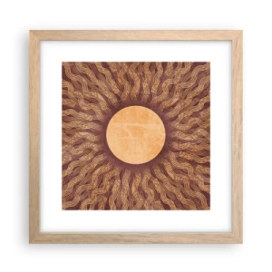 Poster in light oak frame - Sun Icon - 30x30 cm