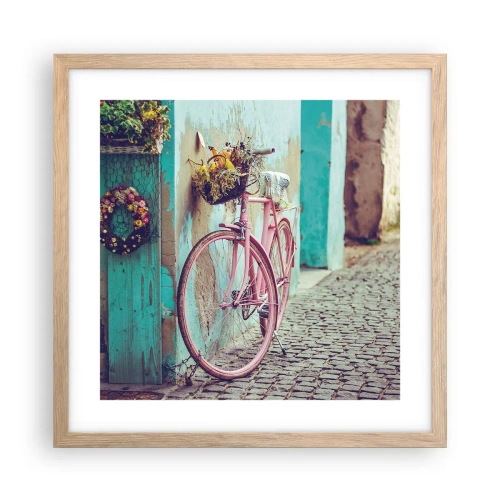 Poster in light oak frame - Be Right Back - 40x40 cm