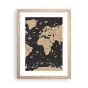 Poster in light oak frame - Borders of My World - 30x40 cm