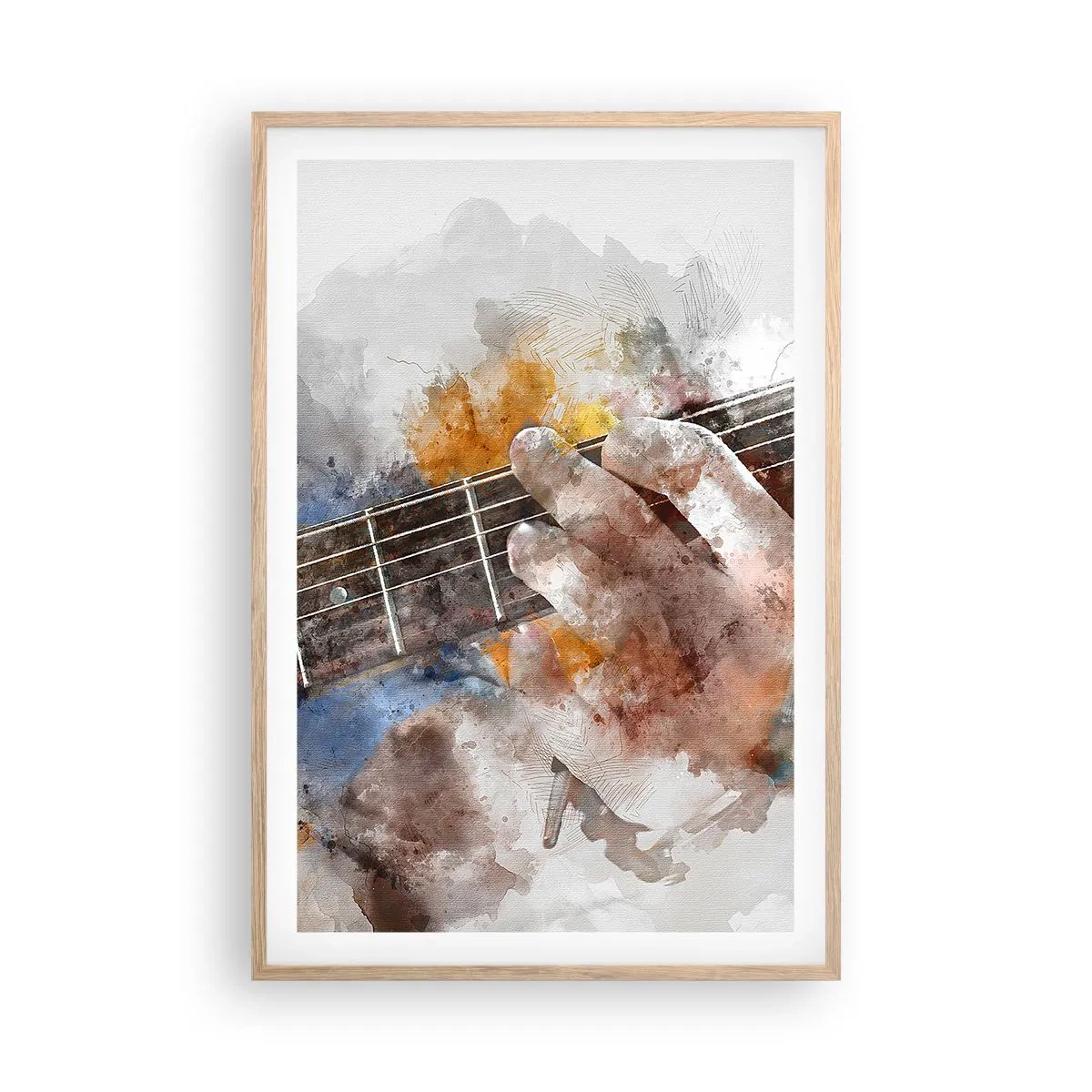 Poster in light oak frame - Poetry Between Strings - 61x91 cm