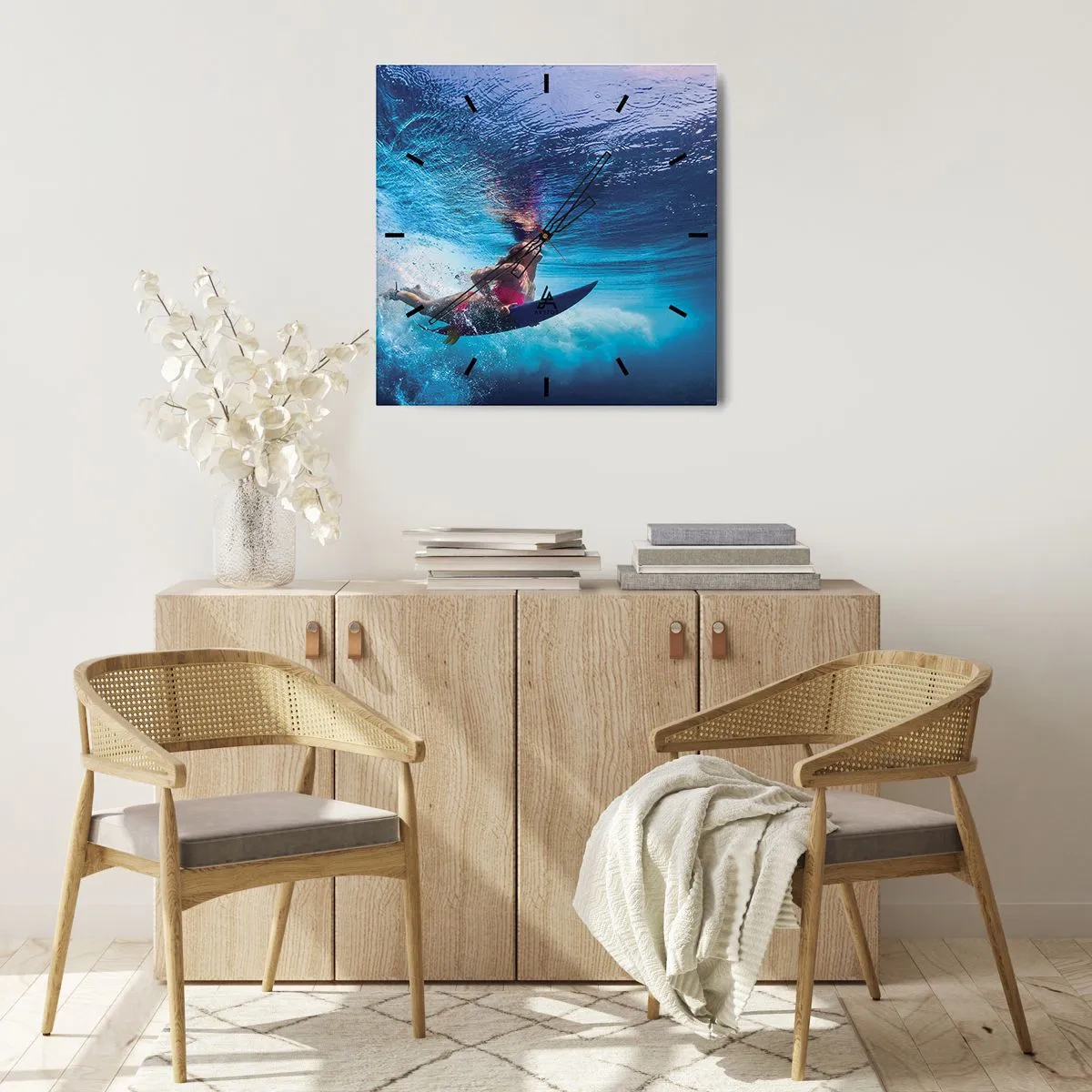 Wall clock - Clock on glass - Depth of Joy - 30x30 cm