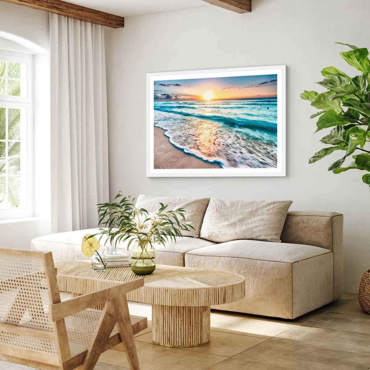 Poster in white frmae - Sunset View - 50x40 cm