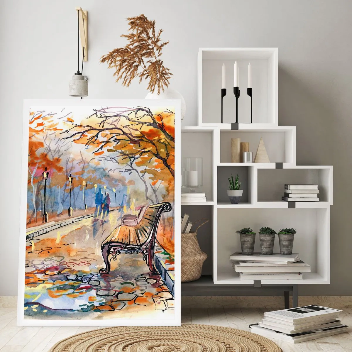 Poster - Walking together into Autumn - 40x50 cm
