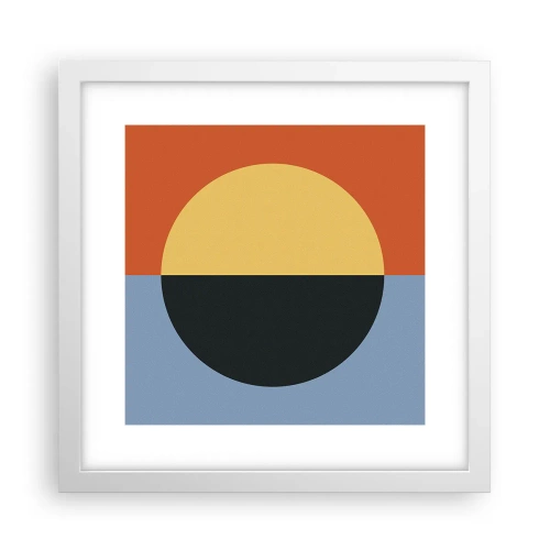 Poster in white frmae - Composition of Warm and Cool - 30x30 cm