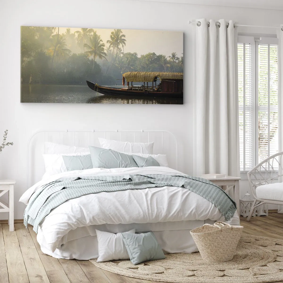 Canvas picture - House on the River - 120x50 cm