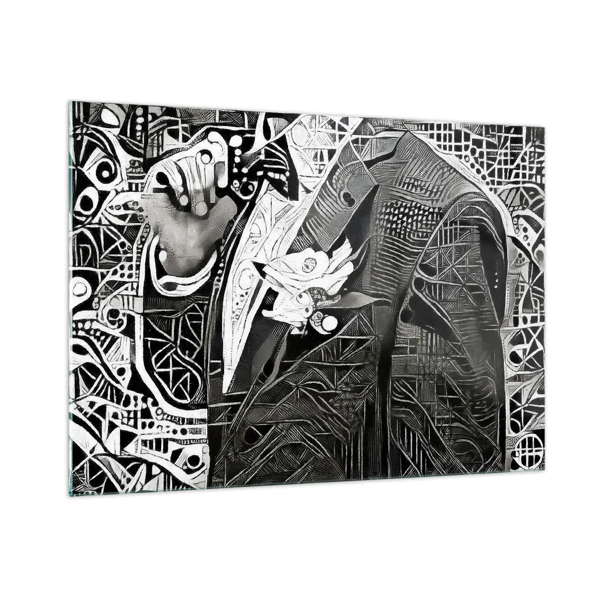 Glass picture - Elegant in Grey - 100x70 cm
