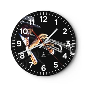 Wall clock - Clock on glass - Charm of Old School - 30x30 cm