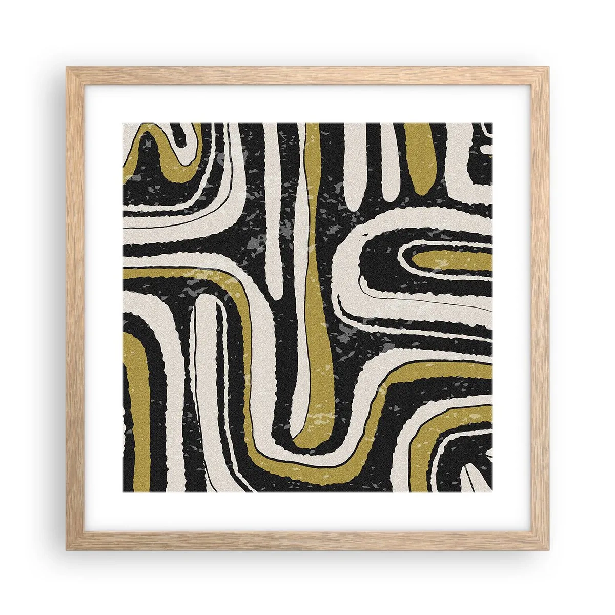 Poster in light oak frame - Compositions: Tracks and Alleys - 40x40 cm