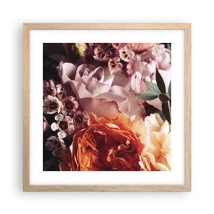Poster in light oak frame - Wrapped by Beauty - 40x40 cm