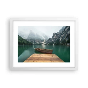 Poster in white frmae - Boat Found Solitude - 40x30 cm