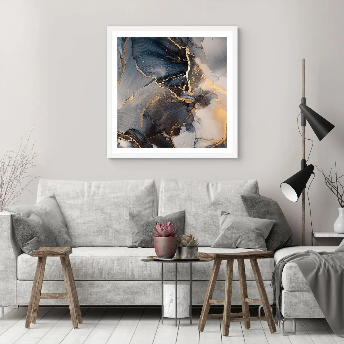 Poster in white frmae - Life of a Stone - 60x60 cm
