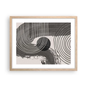 Poster in light oak frame - Oval Wins - 50x40 cm