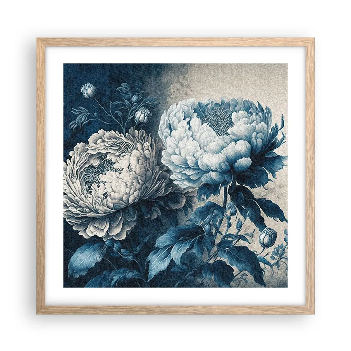 Poster in light oak frame - Matched Couple - 50x50 cm