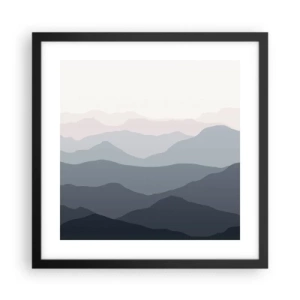 Poster in black frame - Mountain Waves - 40x40 cm