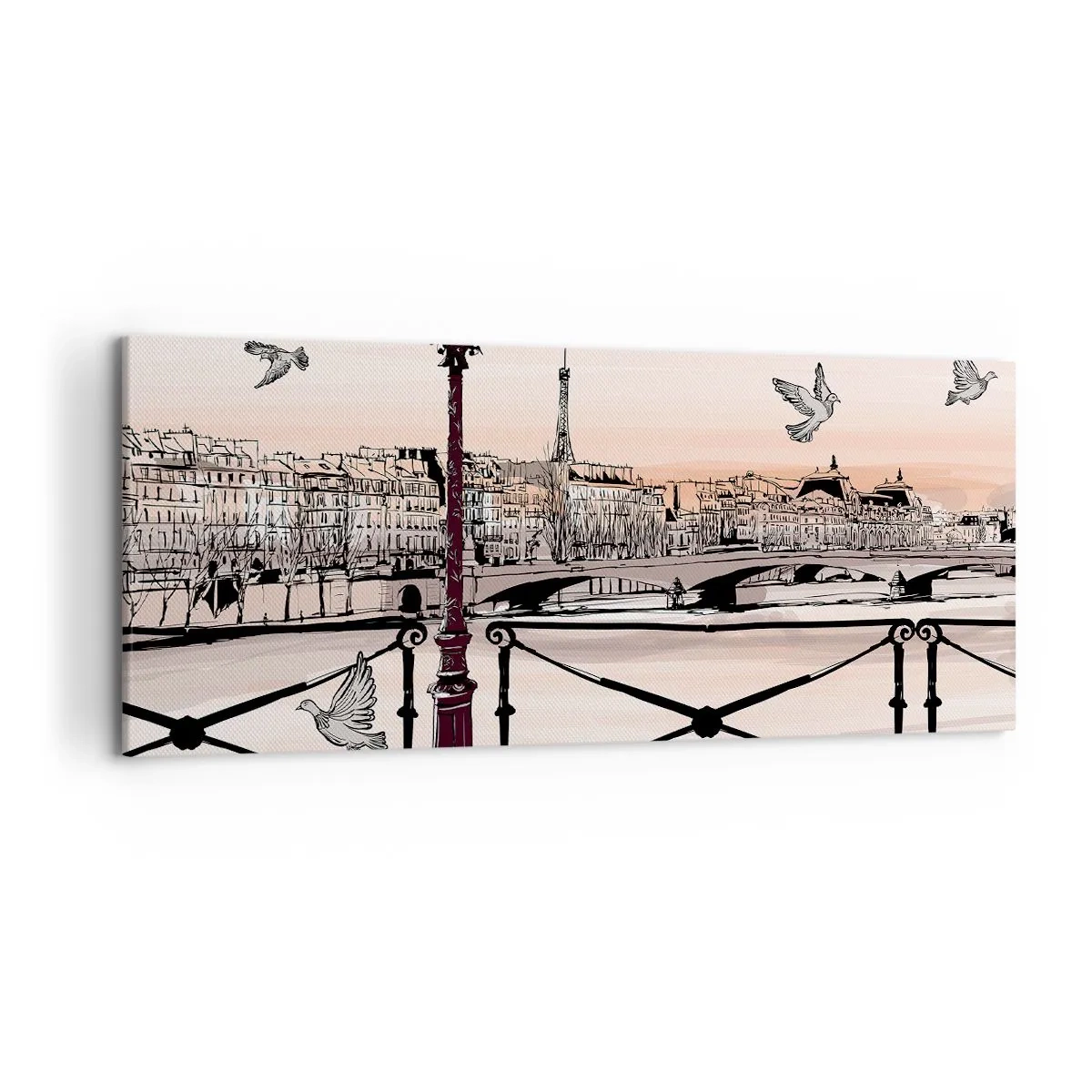 Canvas picture - Over the Roofs of Paris - 120x50 cm