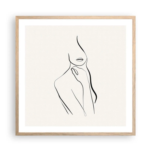 Poster in light oak frame - Wave of Melancholy - 60x60 cm