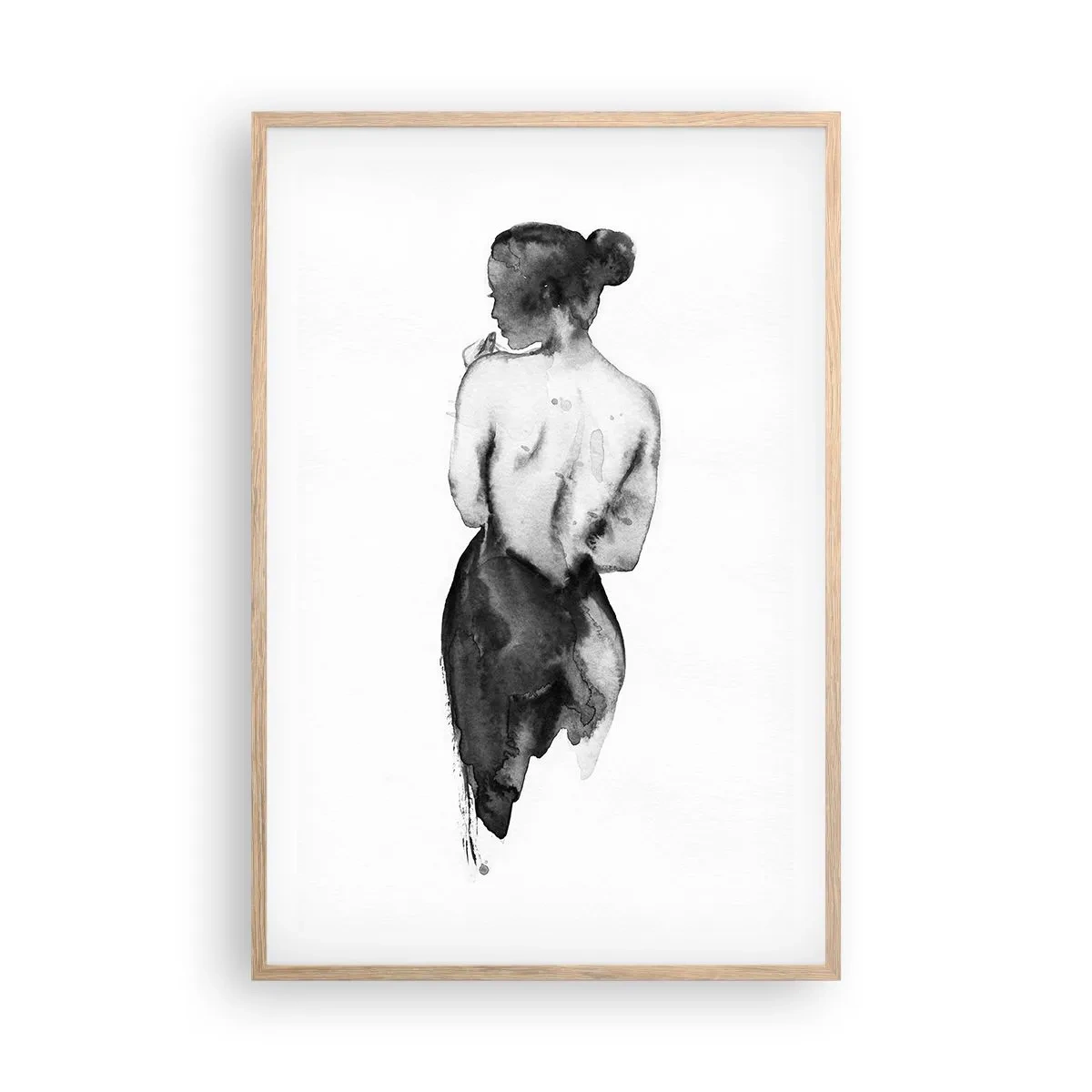 Poster in light oak frame - By Her Side the World Disappears - 61x91 cm