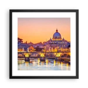 Poster in black frame - Twilight over Eternal City - 40x40 cm