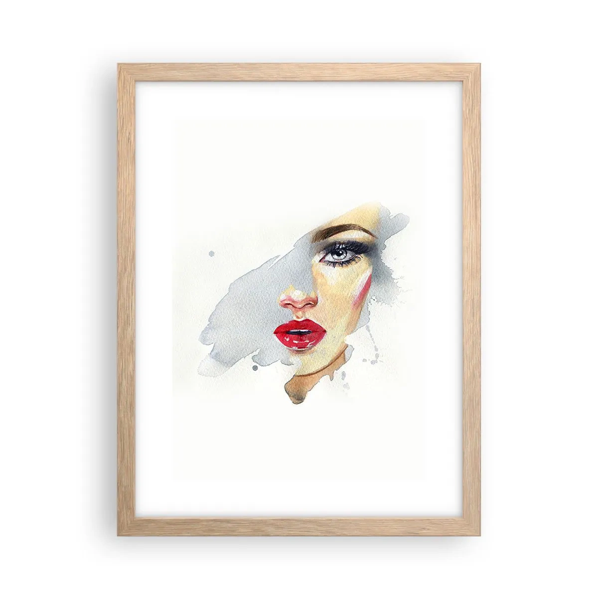 Poster in light oak frame - Reflection in a Waterdrop - 30x40 cm