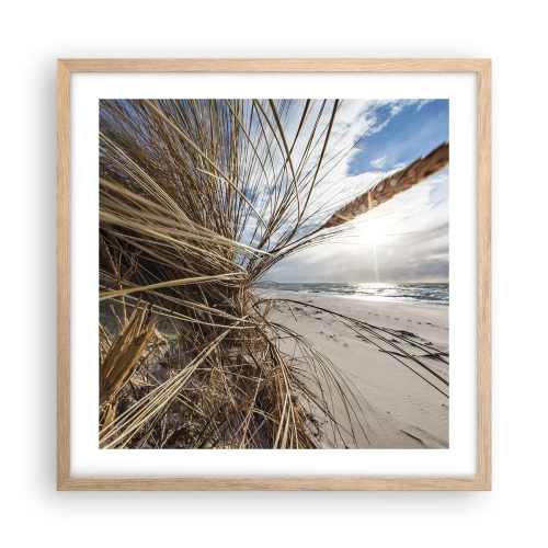 Poster in light oak frame - Enounter of the Elements - 50x50 cm
