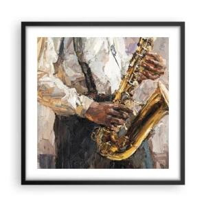 Poster in black frame - Time for a Solo - 50x50 cm