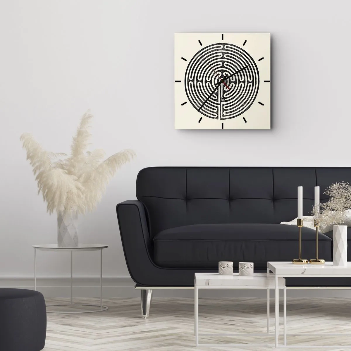 Wall clock - Clock on glass - Mysterious Order - 30x30 cm