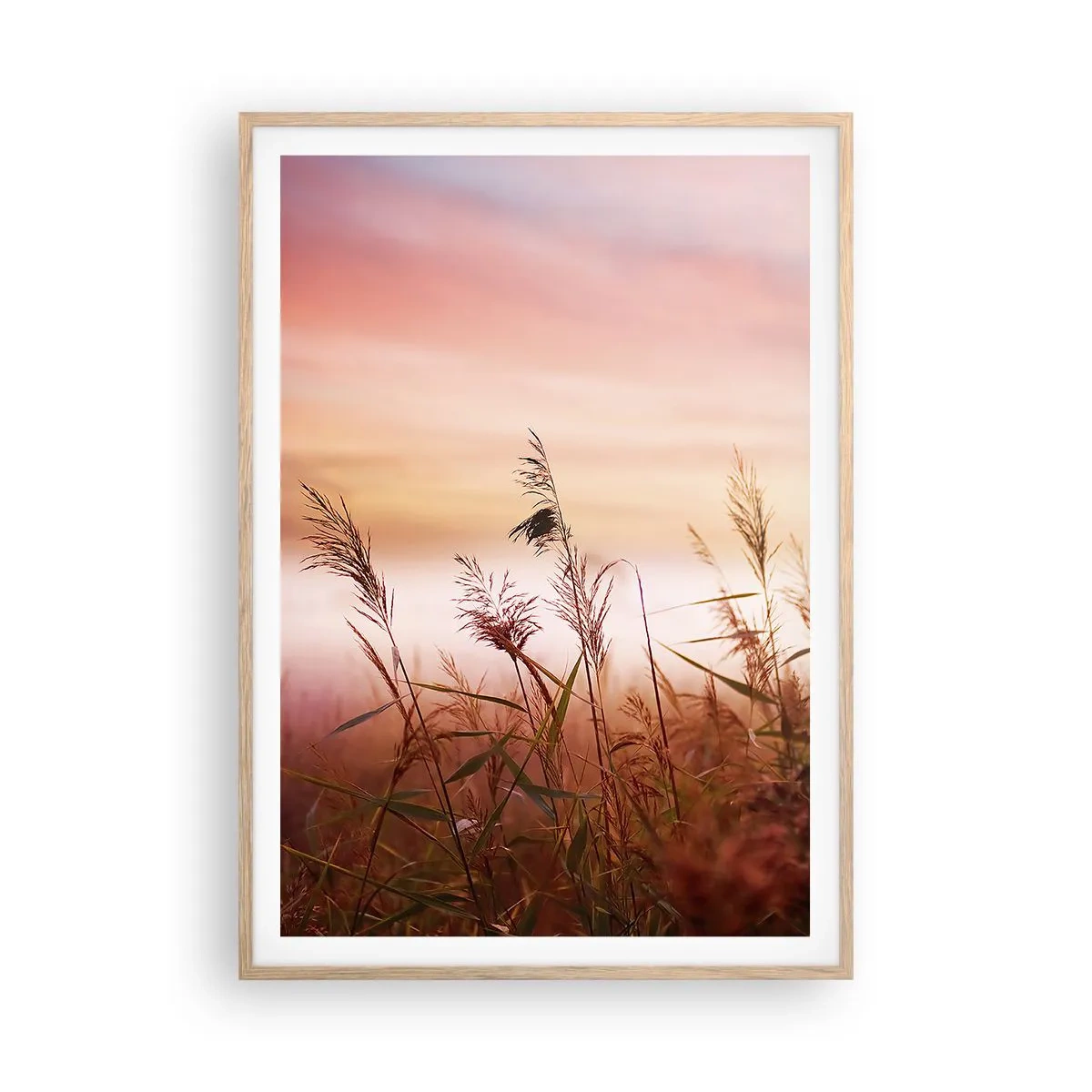 Poster in light oak frame - Blowing in the Wind - 70x100 cm