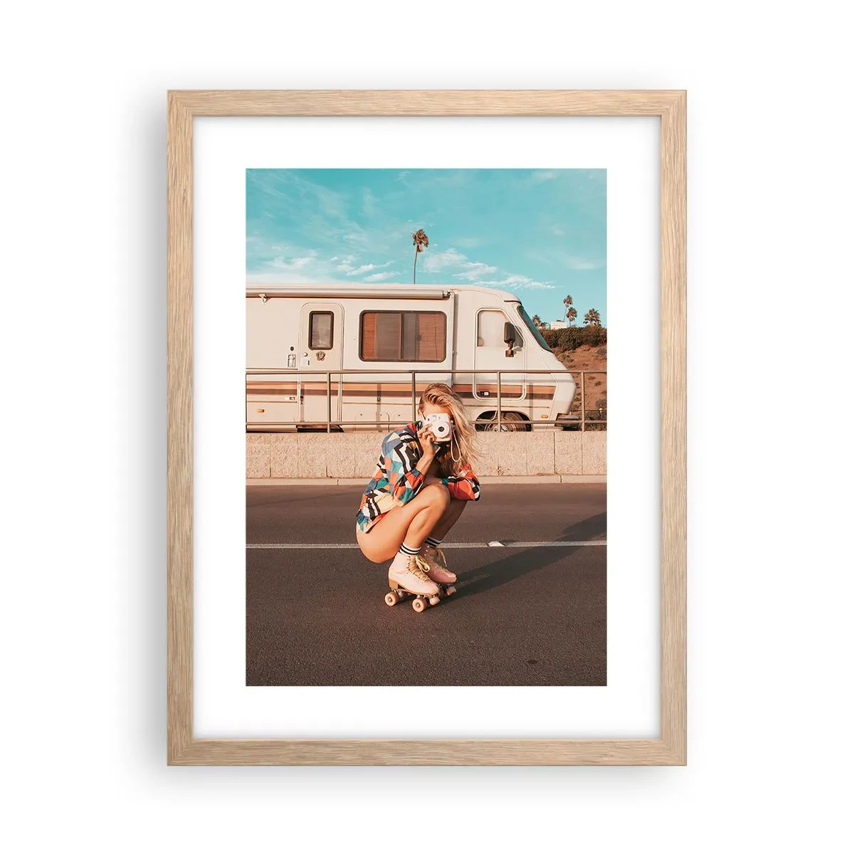 Poster in light oak frame - Smile, Please! - 30x40 cm